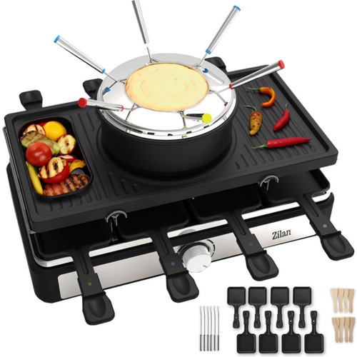 Raclette grill mit fondue set - raclette,